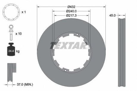Гальмівний диск TEXTAR 93145600 (фото 1)