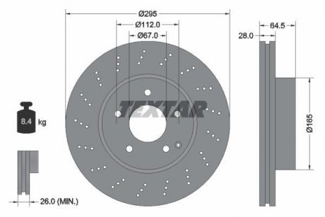 Гальмівний диск TEXTAR 92165005 (фото 1)