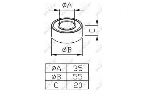 Підшипник кондиціонера 35x55x20 NRF 38286