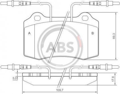 Гальмівні колодки, дискове гальмо (набір) A.B.S. 37049