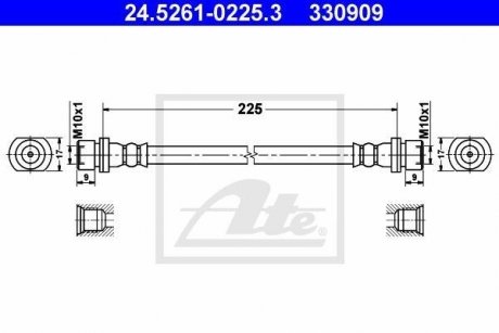 Шланг гальмівний ATE 24526102253