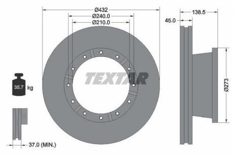 Гальмівний диск TEXTAR 93142900 (фото 1)