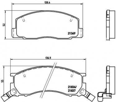 Гальмівні колодки, дискове гальмо (набір) BREMBO P83029 (фото 1)