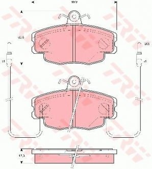 Гальмівні колодки, дискове гальмо (набір) TRW GDB1428