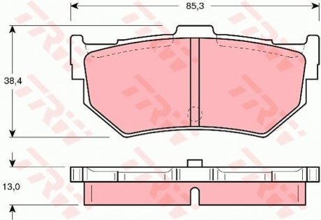 Гальмівні колодки, дискове гальмо (набір) TRW GDB372