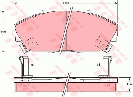 Гальмівні колодки, дискове гальмо (набір) TRW GDB733