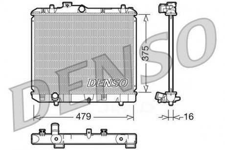 Радіатор, охолодження двигуна DENSO DRM47004