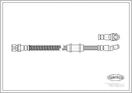 Шланг тормозной ВАЗ 2121 передний (L=471 мм) CORTECO 19018200