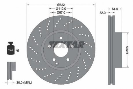 Гальмівний диск TEXTAR 92163405 (фото 1)