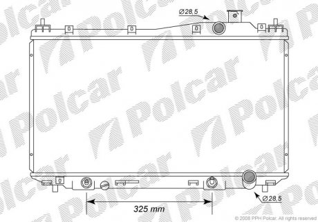 Радіатор основний Honda Civic 1.4/1.6/1.7 12.00-12.05 Polcar 382508-2 (фото 1)
