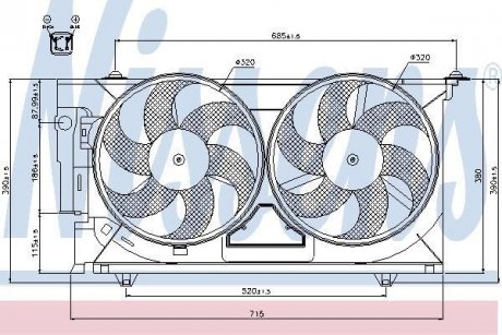 Вентилятор, охлаждение двигателя NISSENS 85321