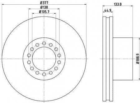 Гальмівний диск TEXTAR 93101400 (фото 1)