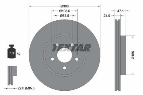 Гальмівний диск TEXTAR 92109605 (фото 1)