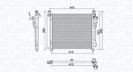 Condenser, air conditioning MAGNETI MARELLI 350203980000