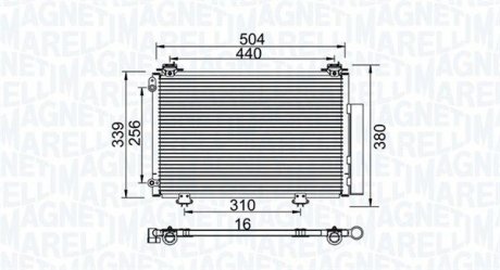 Condenser, air conditioning MAGNETI MARELLI 350203736000