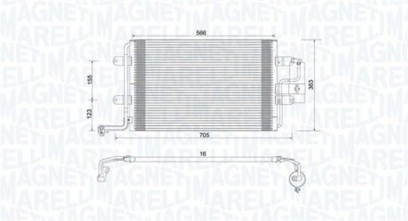 Condenser, air conditioning MAGNETI MARELLI 350203735000