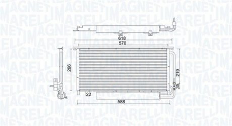 Condenser, air conditioning MAGNETI MARELLI 350203922000