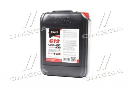 Антифриз RED G12 Сoolant Ready-Mix -35°C <> (красный) (Канистра 10кг) AXXIS AX-P999-G12R RDM10