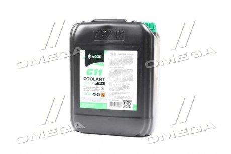 Антифриз GREEN G11 Сoolant Ready-Mix -36°C<> (зелений) (Каністра 10) AXXIS AX-P999-G11Gr RDM10 (фото 1)