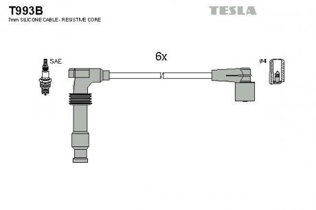 Провода високовольтні TESLA T993B