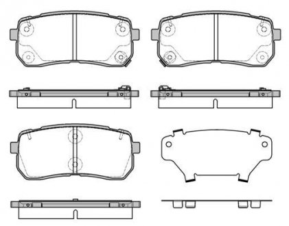 Колодки гальмівні (задні) Hyundai H-1 07-/iX55 08-12/Kia Carnival 05-15/Sorento 15- (Mando) Q+ ROADHOUSE 2128812 (фото 1)