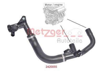 Патрубок системи охолодження Ford Transit Connect/Tourneo Connect 1.5TDCi/1.6TDCi 13- (к-кт в зборі) METZGER 2420055