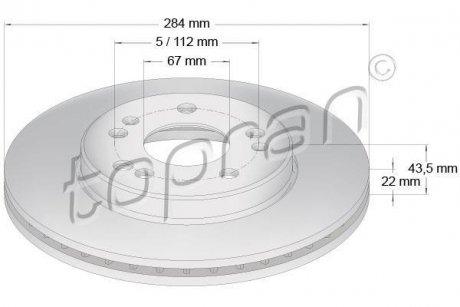 Гальмівний диск TOPRAN / HANS PRIES 400845 (фото 1)