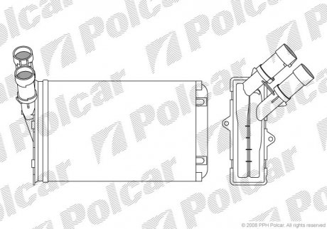 Радіатор пічки Citroen Berlingo/Peugeot Partner Polcar 2324N8-1 (фото 1)