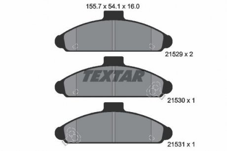 Гальмівні колодки, дискове гальмо (набір) TEXTAR 2152901 (фото 1)