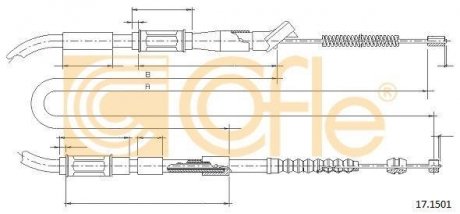 Трос ручного гальма COFLE 171501