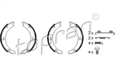 Гальмівні колодки ручного гальма TOPRAN / HANS PRIES 401022