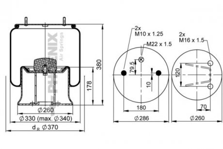 Кожух пневматической рессоры PHOENIX 1DK28B7