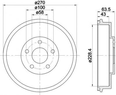 Гальмівний барабан HELLA 8DT355300911