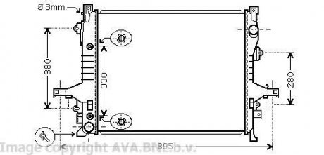 Радіатор, охолодження двигуна AVA COOLING VO2133