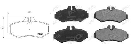 Гальмівні колодки дискові зад. DB/VW/Vario/Sprinter/VW LT APLUS 71422AAP