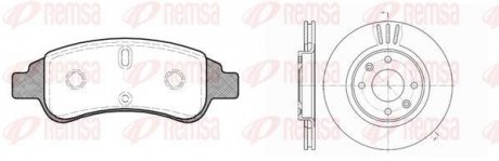 Комплект тормозов, дисковый тормозной механизм REMSA 884002