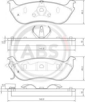 Гальмівні колодки, дискове гальмо (набір) A.B.S. 38674