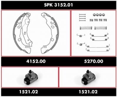 Комплект тормозов, барабанный тормозной механизм WOKING SPK315201 (фото 1)