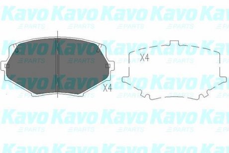 Гальмівні колодки, дискове гальмо (набір) KAVO KBP4527