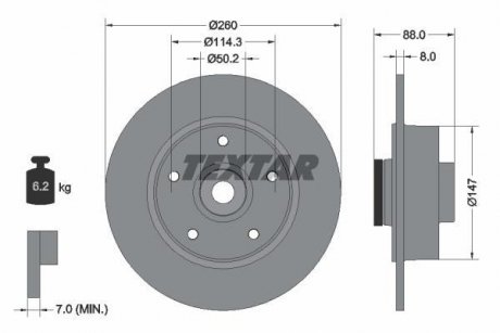 Гальмівний диск TEXTAR 92196000
