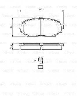 Гальмівні колодки, дискове гальмо (набір) BOSCH 0986424303