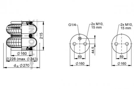 Кожух пневматической рессоры PHOENIX SP2B12R