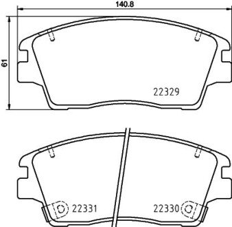 Гальмівні колодки HYUNDAI/KIA Tucson/Sportage \'\'F \'\'15-22 Nisshinbo NP6147