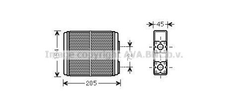 Радіатор пічки AVA COOLING OL6403