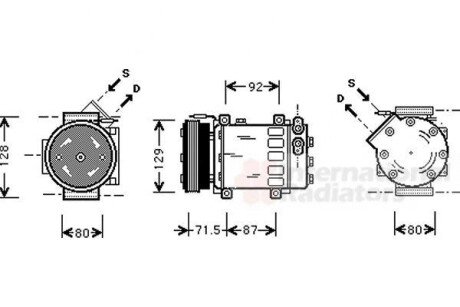 Компресор кондиціонера VAN WEZEL 4300K281