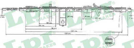 Трос ручного гальма LPR C0319B
