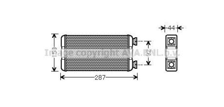 Радіатор обігрівача OPEL MOVANO/ RENAULT MASTER 03>10 (AVA) AVA COOLING RTA6457 (фото 1)