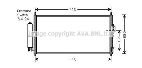 Радиатор кондиционера Nissan ALmera/Primera 1.5-2.2D 00- AVA COOLING DN5270D