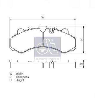 Дискові гальмівні колодки, комплект (з РМК), MAN, RVI, 29030/29113 WVA DT 3.96401