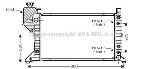 Радіатор, охолодження двигуна AVA COOLING MSA2343